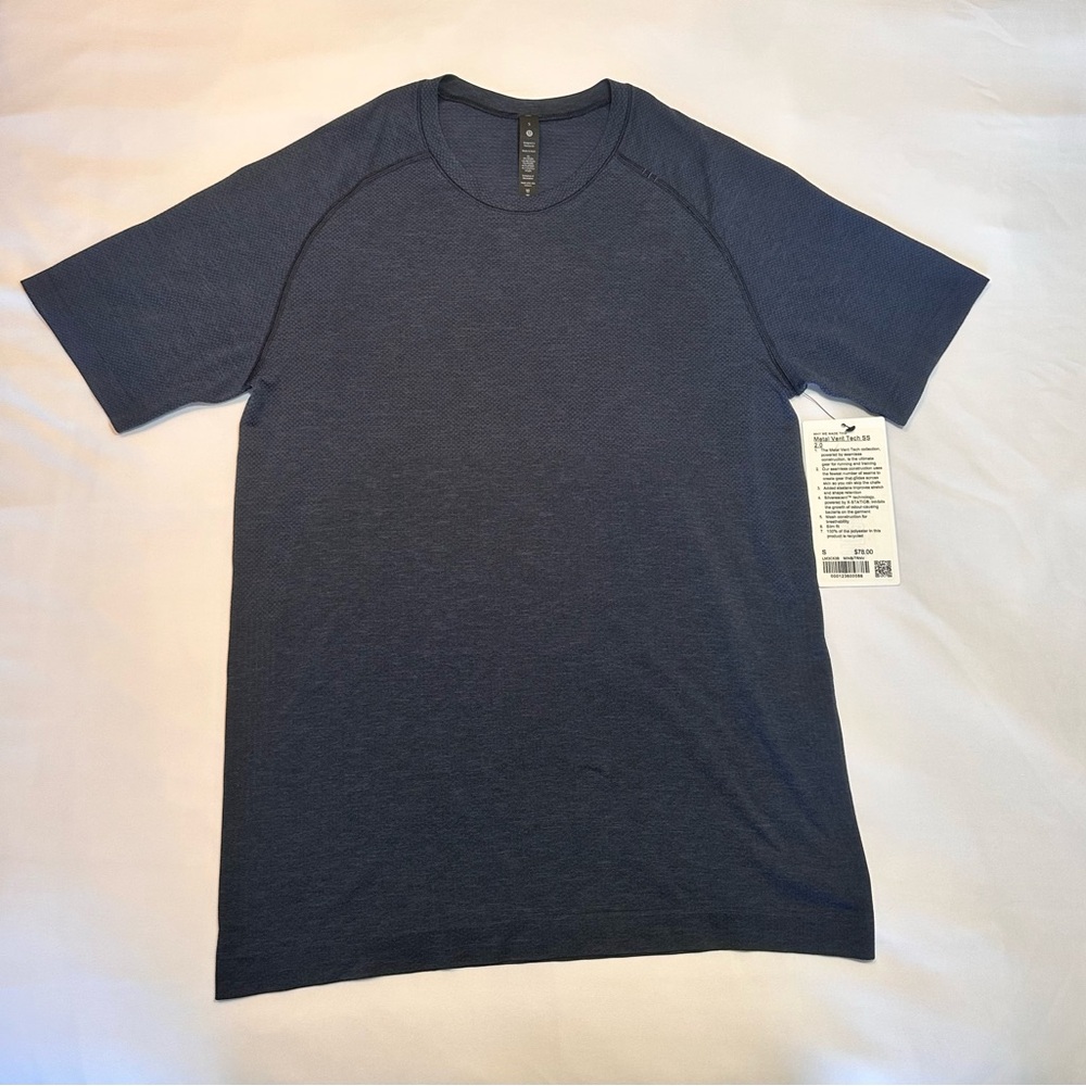 NWT!! Lululemon Metal Vent Tech Short-Sleeve Shirt Men’s Small Navy Blue